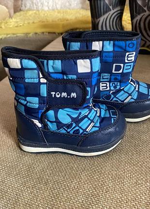Чоботи дитячі tom.m зимові сині на липучці
