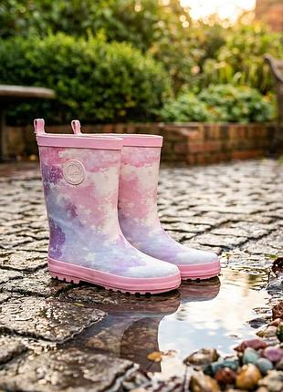 Яркие детские резиновые сапоги hype (pink sparkle cloud), размер 33 (21 см)