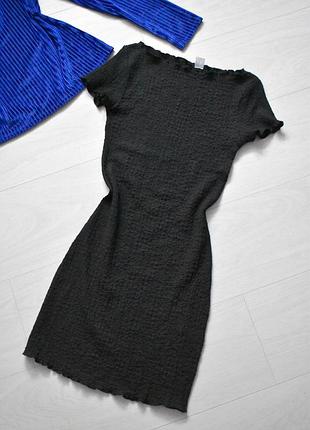 Чорна жата міні сукня  xs h&amp;m
