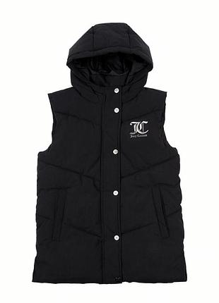 Дитяча чорна жилетка juicy couture 10-11 років жилетка з капюшоном