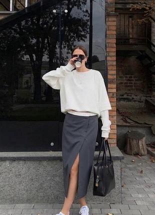 Спідниця-олівець міді в спортивному стилі з розрізом zara