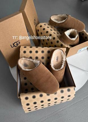 Угги / угги elea slip-on коричневые из натуральной замши и меха