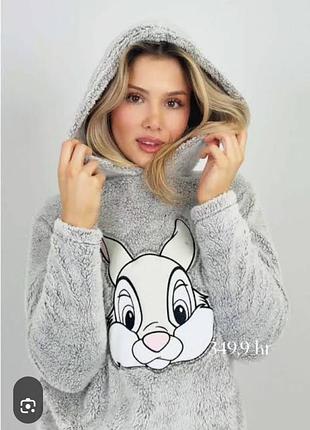Пушистая худи с кроликом disney p m для дома и отрожки