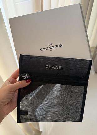Косметичка жіноча chanel чорна прозора сітчаста