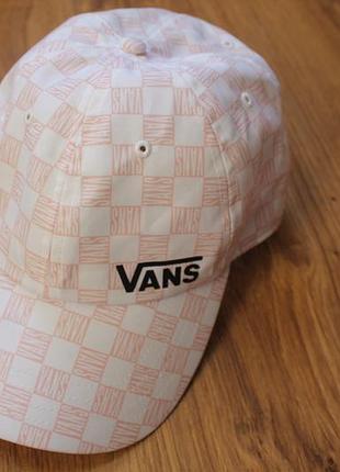 Женская розовая кепка бейсболка vans в клетку