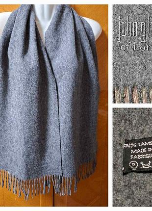 100% шерсть ламбсвул брендовый шарф john g hardy of london made in scotland