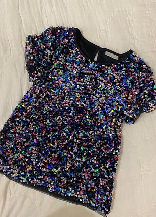 Детское платье в пайетки i ♡ girlswear (на 7 лет)
