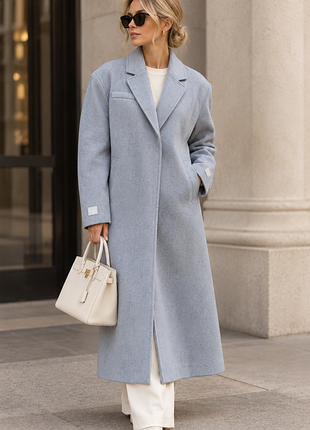 Шикарное шерстяное пальто оверсайз 50% wool american vintage