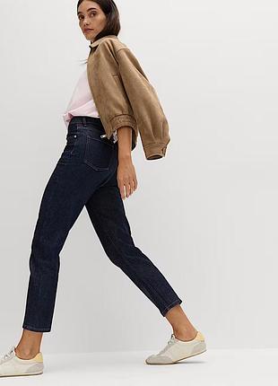Джинсы с завышенной талией и укороченными штанинами cropped slim от m&amp;s р.18