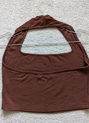 Женская короткая майка топ shein в рубчик 4