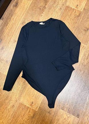 Стильное черное боди в рубчик primark 7