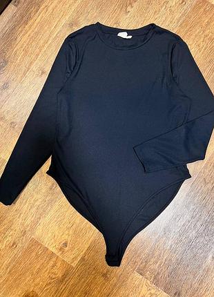 Стильное черное боди в рубчик primark 5