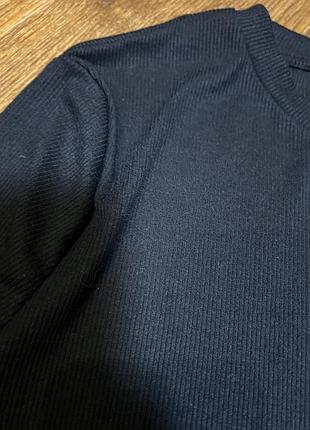 Стильное черное боди в рубчик primark 8