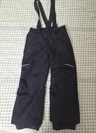 Зимові лижні штани чорні з підтяжками
