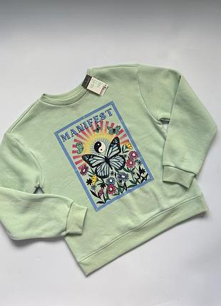 Новий утеплений с світшот primark із принтом «manifest» (10-11 років / 146 см)