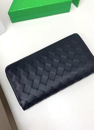 Чоловічий шкіряний клатч bottega veneta на блискавці гаманець