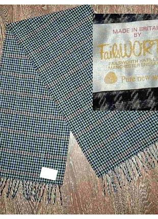 100% шерсть винтажный мягкий тонкий шарф в клетку failsworth made in britain