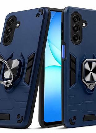 Чехол fiji defence для samsung galaxy a27 5g (a276) противоударный бампер с кольцом подставкой dark blue