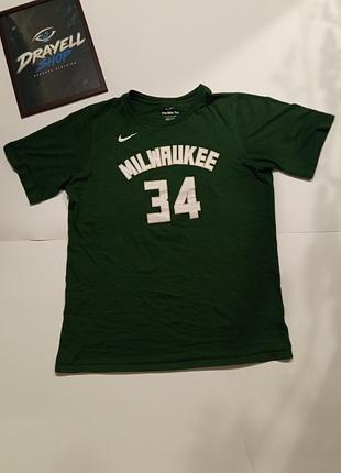 Футболка nike nba milwaukee bucks 34 зелена