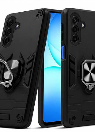Чехол fiji defence для samsung galaxy a27 5g (a276) противоударный бампер с кольцом подставкой black