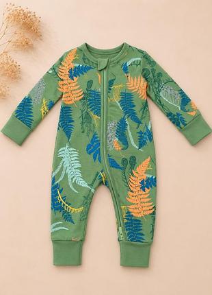 Чоловічок bonds zip wondersuit зелений з принтом листя