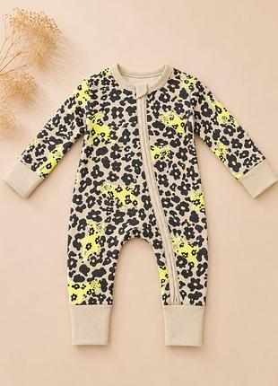 Чоловічок bonds zip wondersuit бежевий з жовтим, 0-3 місяці, бавовна