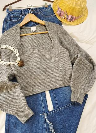 Свитер квадратным вырезом h&amp;m 3
