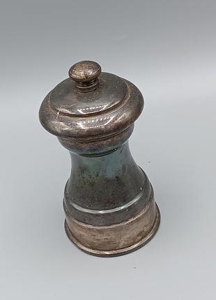 Вінтажний посріблений млин для перцю peugeot 1930х років peugeot mignonnette silverplate salt mill - silver plated - 10cm/4" france