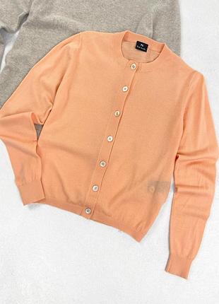 Абрикосовий кардиган paul smith зі 100% тонкої вовни розмір s