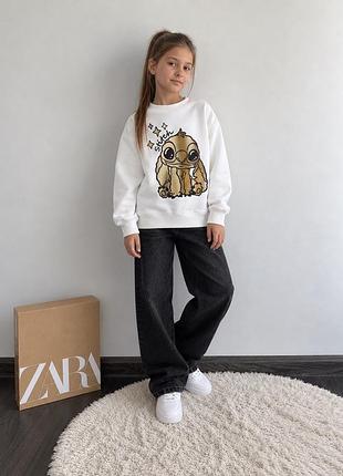 Світшот кофта зара zara біла білий stitch disney