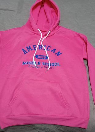 Жіноче худі рожеве з написом american 1983 middle school