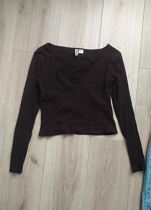 Кофта жіноча h&m чорна в рубчик