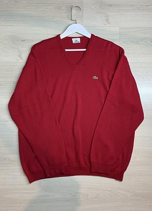 Чоловічий вовняний светр lacoste xl–xxl / ua 52–56, оригінальний бренд, теплий джемпер, преміальний трикотаж, класичний стиль, чудовий стан