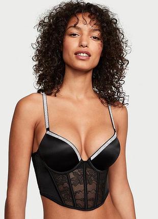 Корсет-топ, бюстгальтер bombshell add-2-cups shine strap push-up victoria’s secret