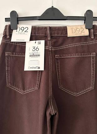 Джинси жіночі stradivarius d92 straight wide шоколадні 36 tall