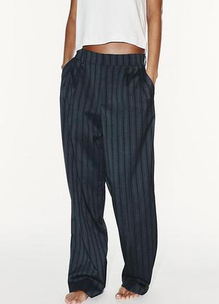 Брюки жіночі сірі в смужку zara new