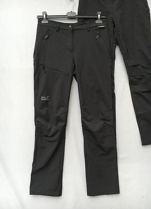 Жіночі трекінгові штани jack wolfskin flexshield softshell s, m темно-сірі