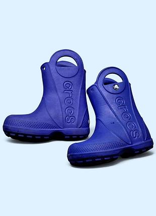 Дитячі гумові чоботи crocs kids' handle it rain boot у синьому кольорі, розмір c7, відповідає європейському 23–24 розміру
