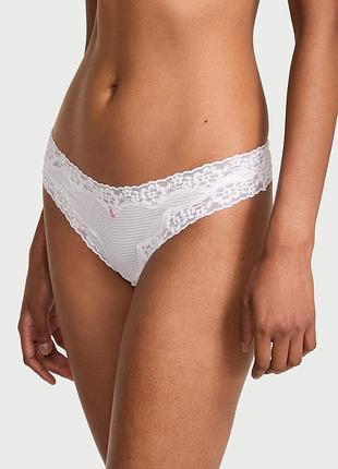 Женские сетчатые трусики тонг victoria's secret с кружевом