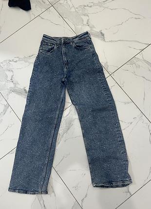 Джинси zara сині зі стразами