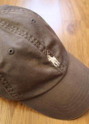 Кепка унисекс хлопок polo ralph lauren коричневая / бейсболка ральф лорен