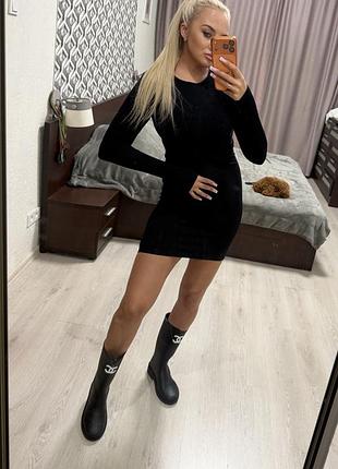 Женские бесшовное платье в рубчик