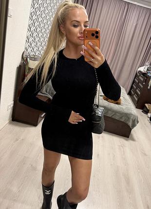 Женские бесшовное платье в рубчик 5