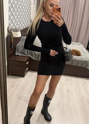 Женские бесшовное платье в рубчик 4