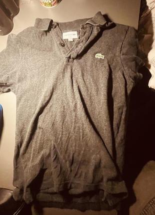 Футболка-поло чоловіча lacoste slim fit сіра розмір s