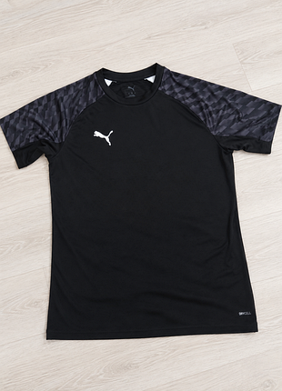 Спортивна футболка puma чорна з графітовим принтом розмір m