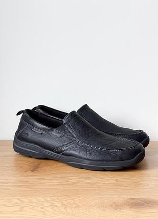 Skechers шкіряні чорні мокасини сліпони 45.5 - 29.5 см