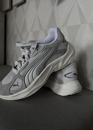 Кросівки puma біло-сірі на платформі 5