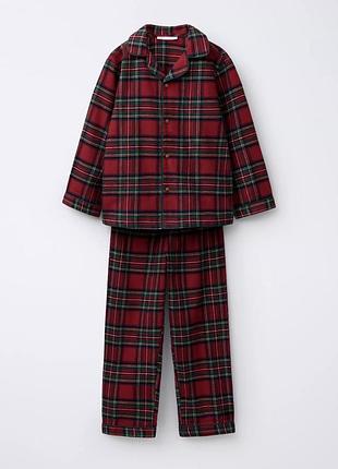 Піжама дитяча zara фланелева у клітинку 11-12 років