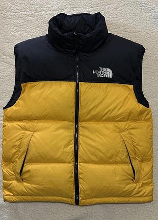 Жилетка чоловіча the north face «1996 retro nuptse vest» (жовто-чорна) розмір m